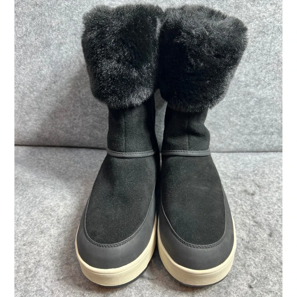 Koolaburra by UGG Womens Black Suede Faux Fur Winter Boots Snow Boots Size 6